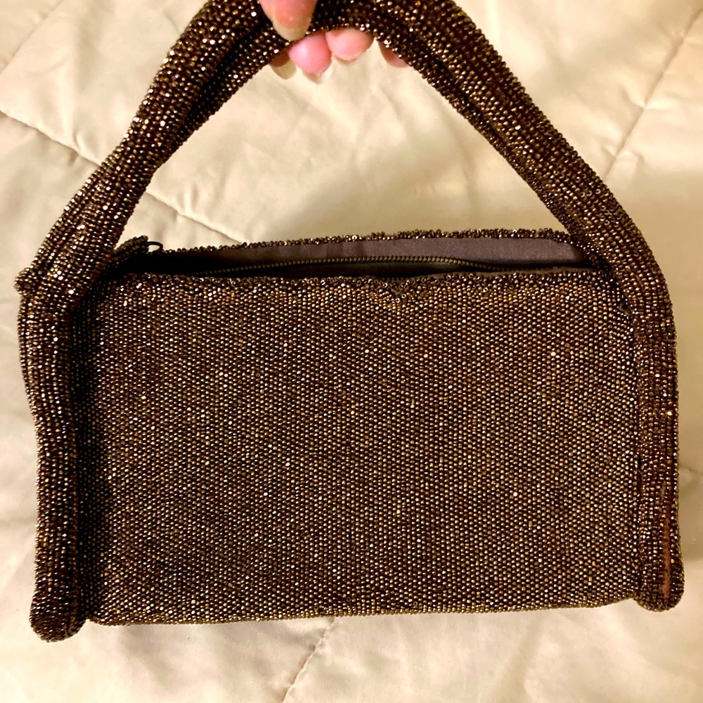 Vintage Metallic Brown Gold-tone Handbag/Evening Bag